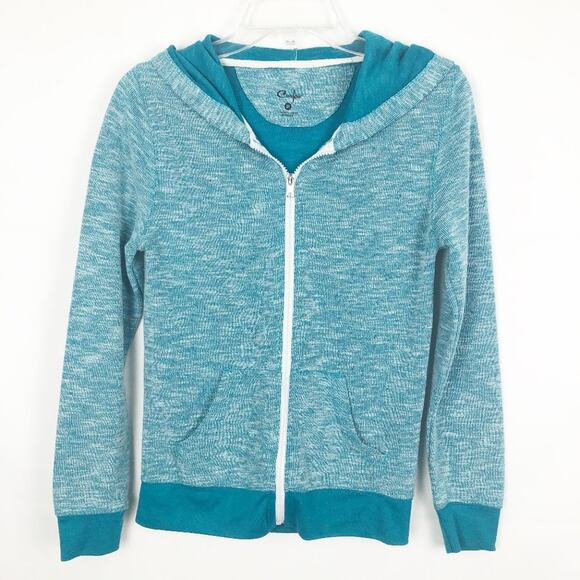 Curfew Full Zip Space-Dye Athleisure Hoodie Size M - Picture 1 of 8